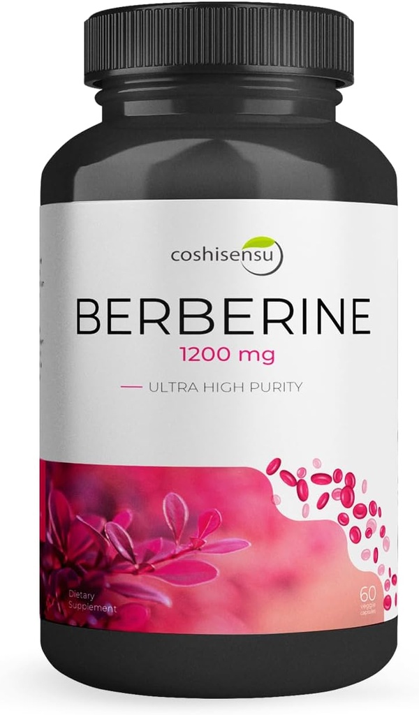 Berberine HCl 1200 mg - Kan Şekeri, Insulin & Kilo Yönetimi için Yüksek Potency Supplement - Non-GMO, Gluten-Free, Vegan Capsules – Heart & Metabolism Support, Made in USA – 60 Count