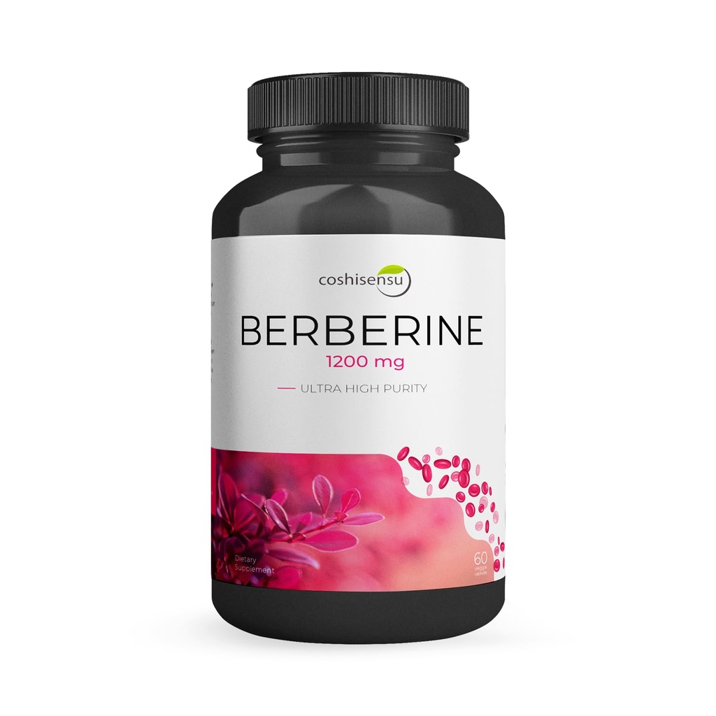 Berberine HCl 1200 mg - Kan Şekeri, Insulin & Kilo Yönetimi için Yüksek Potency Supplement - Non-GMO, Gluten-Free, Vegan Capsules – Heart & Metabolism Support, Made in USA – 60 Count