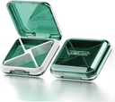 DUBSTAR Günlük Pill Organizer,4 Karşılaştırmalı Seyahat Küçük Pill Vakası, Vitaminleri tutmak için Purse Pocket için Pill Box,Cod Liver Oil,Supplements and Drug (Green)