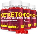 Keto ACV Gummies - 1500 mg Apple Cider Vinegar with Mother - Vegan, Non-GMO,Organic Apple Cider Vinegar Gummies for Women Men, Detox & Cleanse, 4 Pack