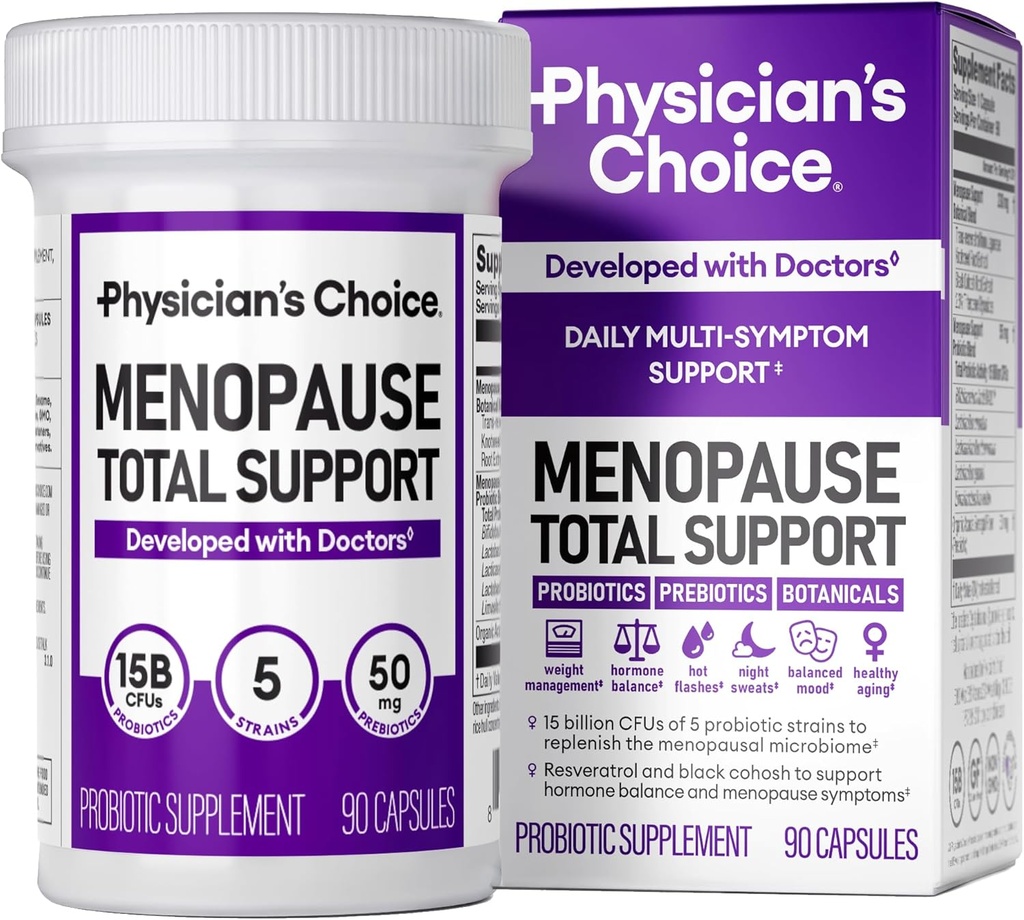 Doktor'un Kadınlar için Probiyotik Supplement - Destekler Hormon Dengesi, Hot Flashes, Gece Terleri, Kilo Yönetimi, Bloating & Gut Health - Black Cohosh, Resveratrol+ - 90ct