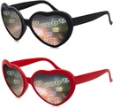 2 Pack Heart Formd Diffraction for Women, Heart Effects Suncames Valentines Day Aksesuarları için Mükemmel, Rave Party, Düğün Partisi, Müzik Evening, Fireworks Shows.