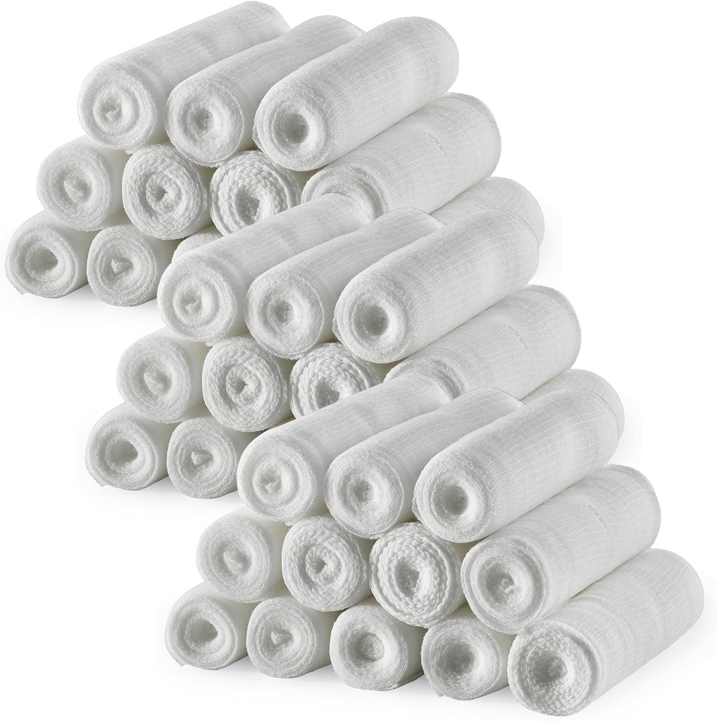 MEDca Gauze Bandage Rolls - 36 Pack, x 4.1 Yards Per Roll, Medical Grade tüm Yaraları ve İlk Yardım Kiti (4-Inch, 36 Adet)