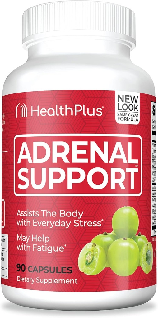 Sağlık Plus Adrenal Fonksiyonlar ve Antioksit Desteği ve Stres Yardımı için Adrenal Cleanse Ashwagandha Capsules, 90 Capsules