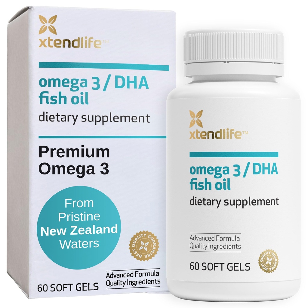 Xtendlife Omega 3 DHA Fish Oil - 700 mg DHA ve 300 mg EPA ile 1100 mg - Omega 3 6 9 Kalp ve Beyin için Tamam - 1 Ay Supply (60 Kont)