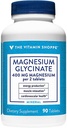Η βιταμίνη Shoppe Μαγνήσιο Γλυκινικό 400MG - Υποστηρίζει την παραγωγή ενέργειας, προωθεί την χαλάρωση των μυών, και ενισχύει την υγεία της καρδιάς για τη συνολική ευεξία (90 δισκία)
