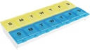EZY DOSE Pill Organizer Weekly AM/PM (7-Day), Tıp Planlayıcı, Vitamin Case/Box, 2X-Large Locking Karşılaştırmaları Güvenli Reçeteli ve Kazalı Spilling, Blue ve Sarı, BPA Free