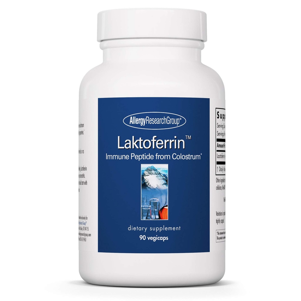 Alerji Araştırma Grubu Laktoferrin Supplement - Lactoferrin Supplements 350 mg, Bovine Colostrum, Immune Peptide, Iron Supplements, Vegicaps - 90 Counts