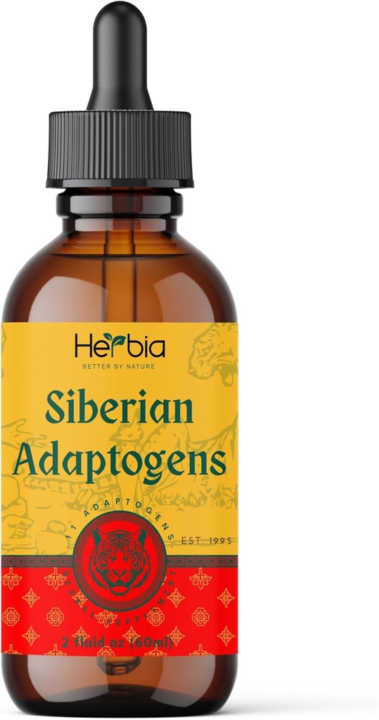 Siberian Adaptogens Herbal Blend with Maral, Spikenard, Eleuthero, Red Ginseng, Rhodiola, Schisandra, Licorice, Peony, & More - Ενισχύει την ενέργεια, ενισχύει την εστίαση, μειώνει το στρες, 2 Fluid oz (60 ml)