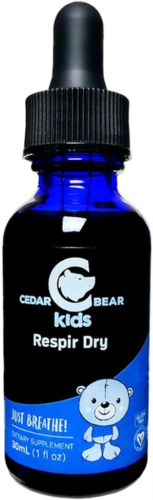 Cedar Bear Respir Kuru for Kids - Herbal Supplement That Dries Wet, Gunky Coughs, & Runny Noses 1 fl oz (Pazar 1)