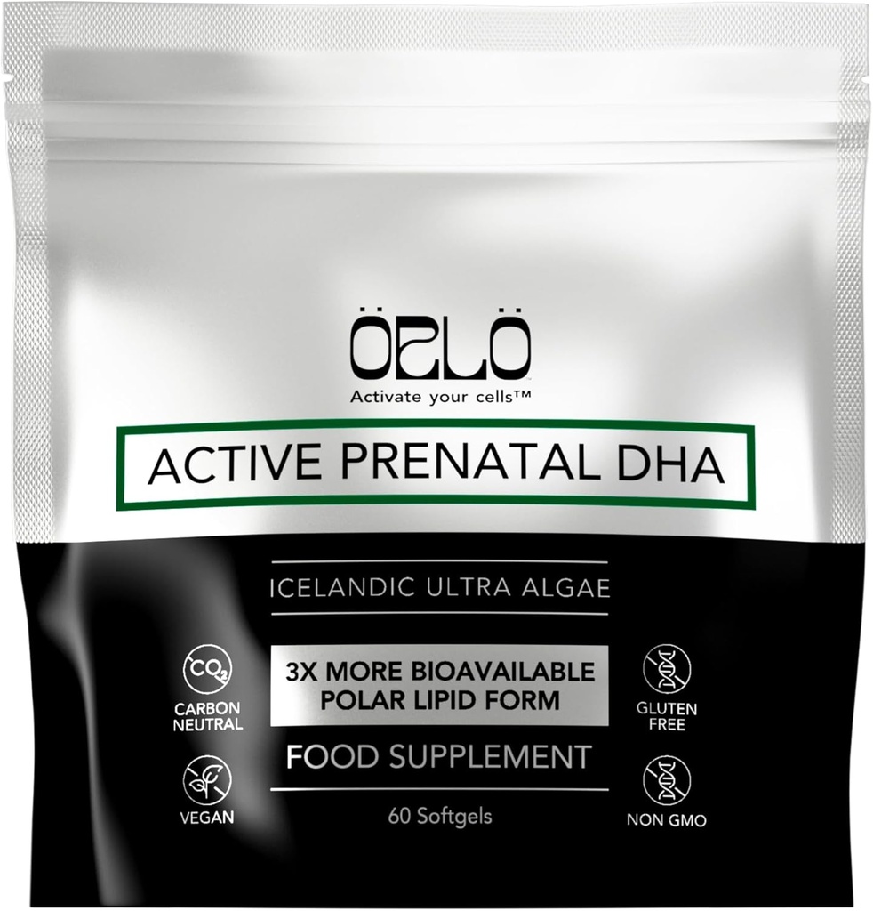 Orlo PRENATAL DHA - Prenatal DHA Omega 3 Supplement - Triple Strength Omega3s - Vegan DHA & EPA - Algae Omega-3 Oil - Gecikme sırasında Beyin Gelişimi (60 Mini Softgels)