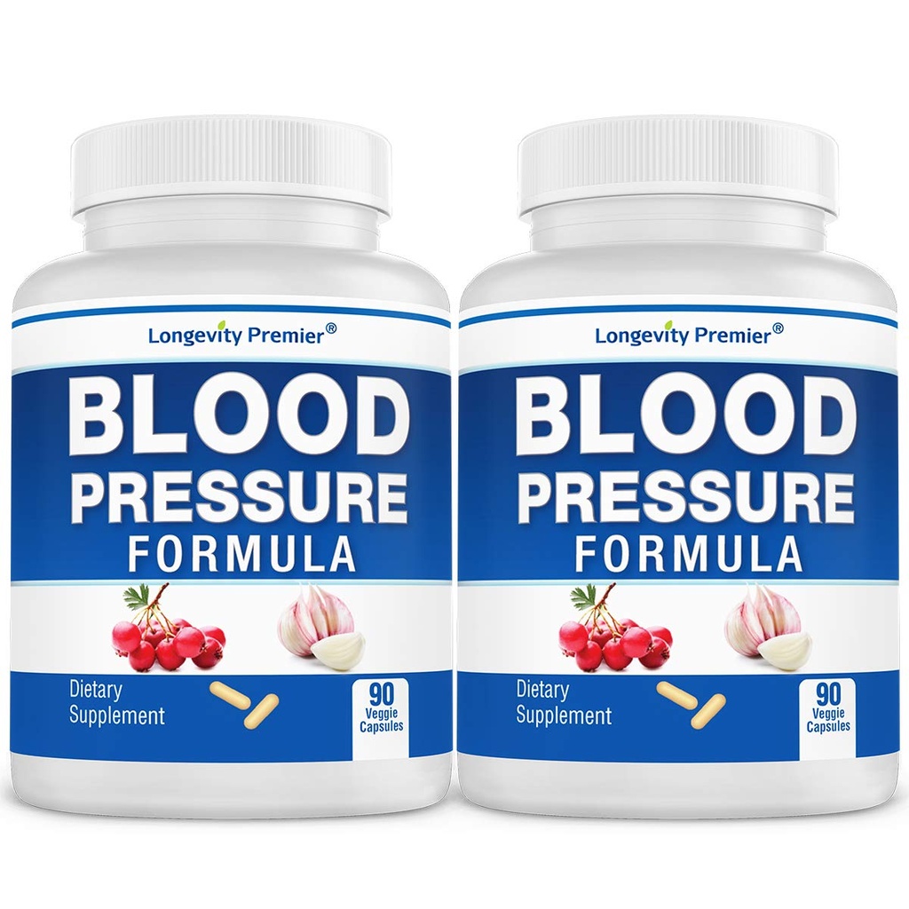 [2-Bottle Value Pack] Longevity Blood Pressure Formula -Scientifically Hawthorn & 12++ ile formüle edilmiştir Tüm Doğal Herbs