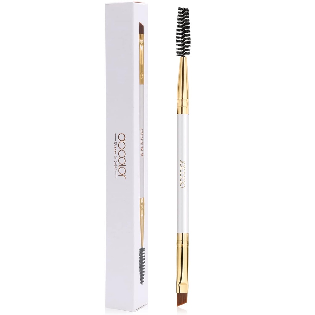 Docolor Eyebrow DN Duo Eyebrow Spoolie Profesyonel Angled Eye Brow Rotor için Mükemmel ve Shaping Brows, Spoolie for Brows or Lashes White