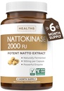 Sağlıklar Harmony Nattokinase 2000 FU (Non-GMO) Doğal Fermented Soybeans'tan Yapılan Güçlü Nattokinase Supplement - (6 Ay Supply) 180 Vegan Natto Capsules