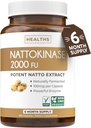 Sağlıklar Harmony Nattokinase 2000 FU (Non-GMO) Doğal Fermented Soybeans'tan Yapılan Güçlü Nattokinase Supplement - (6 Ay Supply) 180 Vegan Natto Capsules