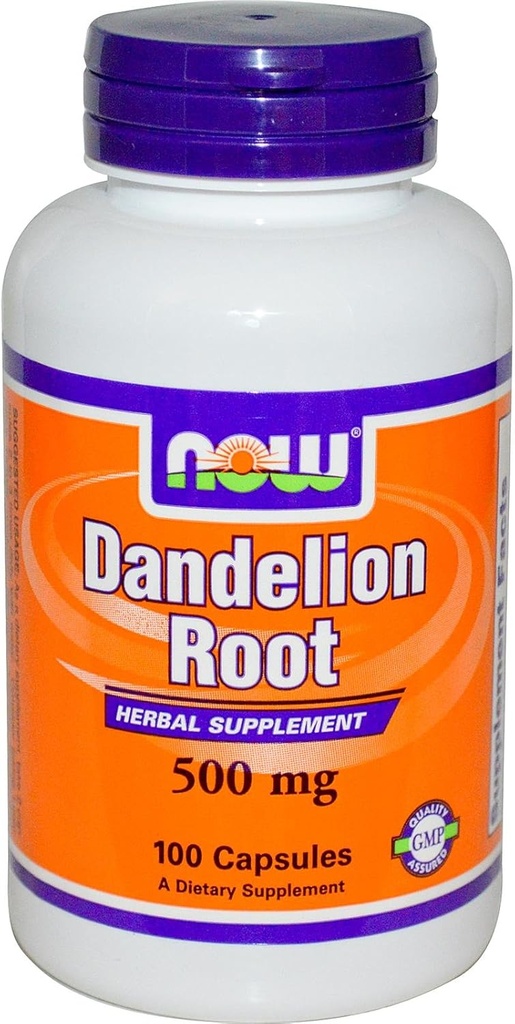 NOW Foods Dandelion Root 500 mg Caps, 100 ct