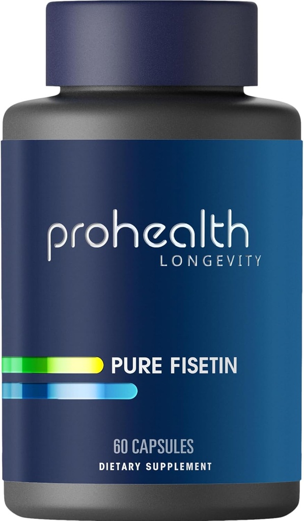ProHealth Pure Fisetin (60 x 250 mg Capsules) – Intermittent High Dose için Ultra Pure Natural Fisetin Supplement. Triple 3rd Party Tested for Potency and Safety. GMP ABD'de üretildi