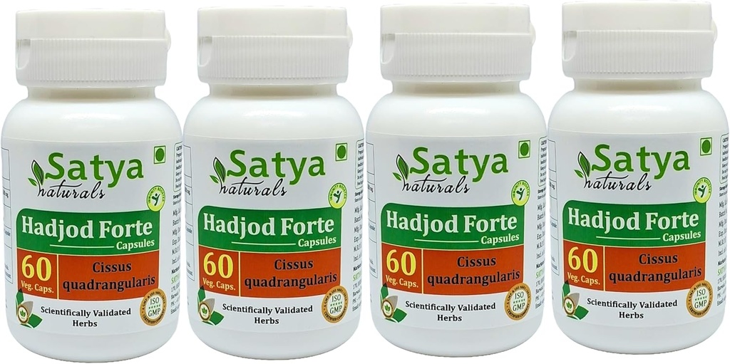 Ifjod Forte Capsules 500 mg. 60 Veg. Capsule | Hadjod (Cissus Quadrangularis) Men ve kadınlar için Kapsüller | Ayurvedic Herbal Supplement/R kaçırıldı | 10:1 Forte (4 Şişeler 60 Capsules)