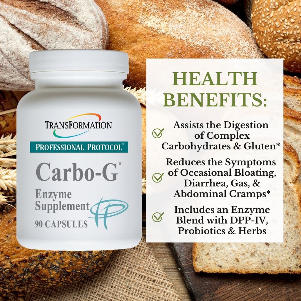 Yeni SA Enzymes Carbo-G Yüksek Potency Enzyme Mix Formula Supplement with Probiyotiks & Herbs for Carbohidrat Breakdown, Nutrient Abxia 90 Capsules