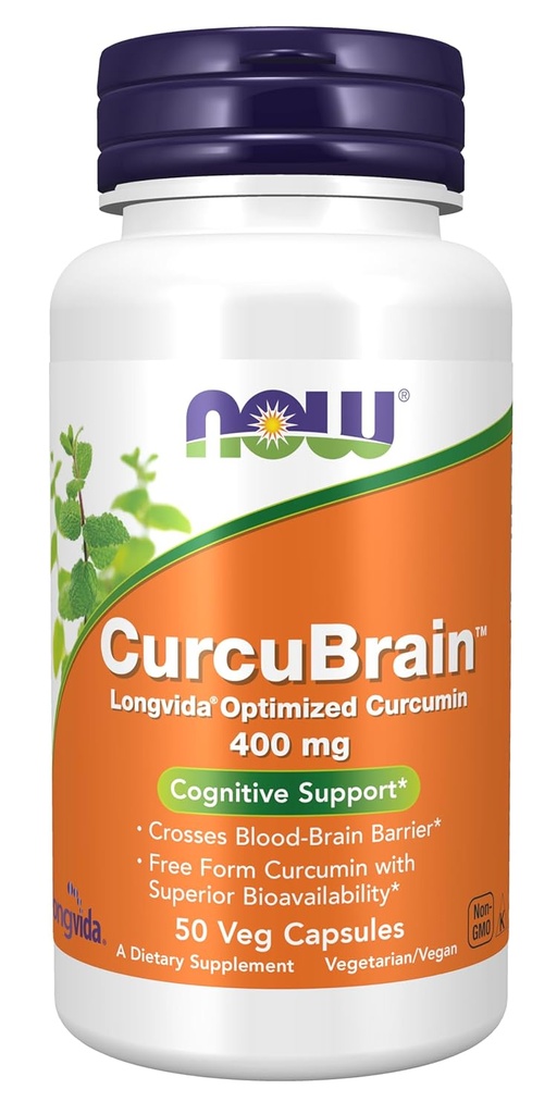 Şimdi Tamamlar, CurcuBrainTM 400 mg with Longvida® Optimized Curcumin, 50 Veg Capsules