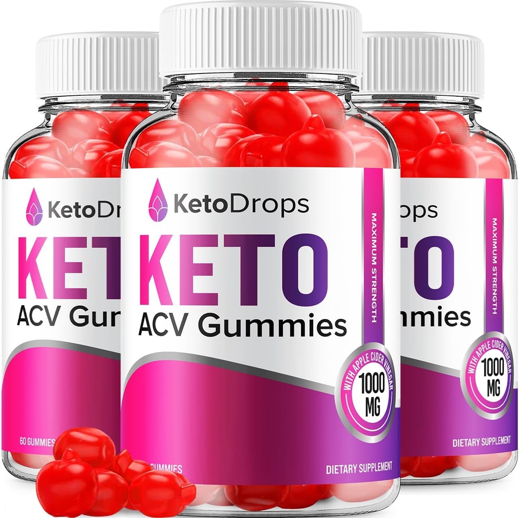 (3 Pack) Keto Drops ACV Gummies - Advanced Formula Drops Keto Plus ACV Apple Cider Vinegar ACV Dietary Supplement Men Women (180 Gummies)