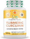Organik Veda Turmeric ve Ginger Capsules 300 Pills - Organik Turmeric Curcumin with Black Pepper for Common Support - Non GMO, Gluten Free, Turmeric and Ginger Supplement (% 95 curcuminoids)