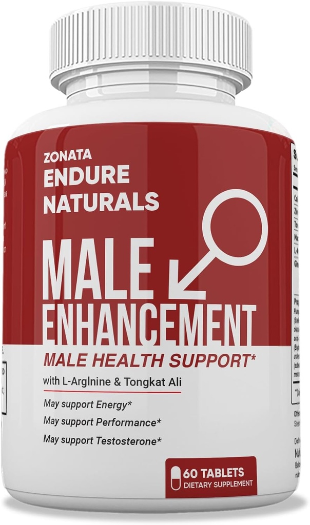 Zonata Endure Naturals Strength Support, Endura Naturals Male Enhancing Supplement - Endura Naturals Male Pills - 60 Count