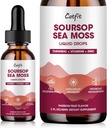 Soursop Graviola Liquid Drop – Soursop Bitters Υγρές σταγόνες με θαλασσινό Moss, Turmeric & Βιταμίνες B6 C Ψευδάργυρος για την υποστήριξη των κυττάρων, αντιοξειδωτικό, χαλάρωση & ανοσοενισχυτικό ενίσχυση, άρωμα φρούτων πάθους, 2 Fl Oz