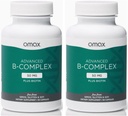 Omax3 2 Şişe - Biyotin ile Gelişmiş Vitamin B Kompleksi 50MG | Güçlü & Shiny Saç, Skin Nails, Destek Stres, Immunity, Energy Metabolism, 90 Capsules/per Şişe