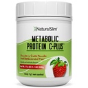 Metabolic Protein C-Plus Whey Protein Powder & Shake Meal Replacement with Vitamin C, L-Glutamine & Digestive Enzymes, Low Carb Protein Drink, Support Metabolism, Energy & Gut health 1.1lb Strawberry