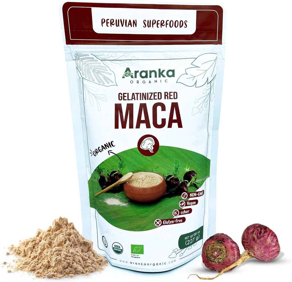 Gelatinized Maca Toz - 8oz Peruvian Maca Toz Organik - Red Maca Toz, Black Maca, Sarı Maca Root - (Red Maca)