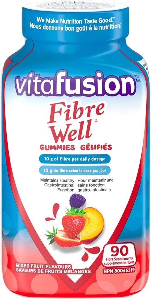 Vitafüzyon Fibre Well Fibre Supplement Gummies, 90 Gummies