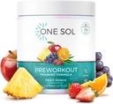 One Sol Pre-Workout for Women, developedd Pump & Focus, No Jitters Or Crash, Natural Materialss, 100% Vegan, Gluten Free & Soy Free, (Fruit Punch)