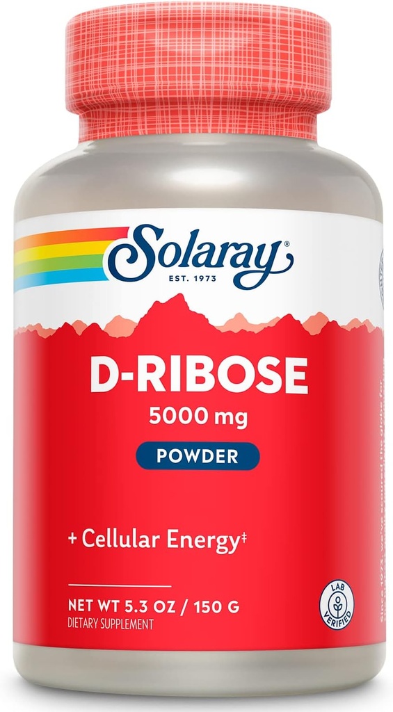 SOLARAY D-Ribose Toz 5000 mg | Sağlıklı Kalp ve Hücre Enerji (ATP) Üretim Desteği | 30 Hizmet | 150 Grams