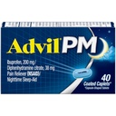 Advil PM Pain Reliever ve Nighttime Sleep Aid, Pain Medicine with Ibuprofen for Pain Relief and Diphenhydramine Citrate for a Sleep Aid - 40 Kaplamalı Caplets