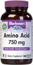 Bluebonnet Amino Acid 750 mg Βιταμίνη Κάψουλες, Λευκό, 180 Count