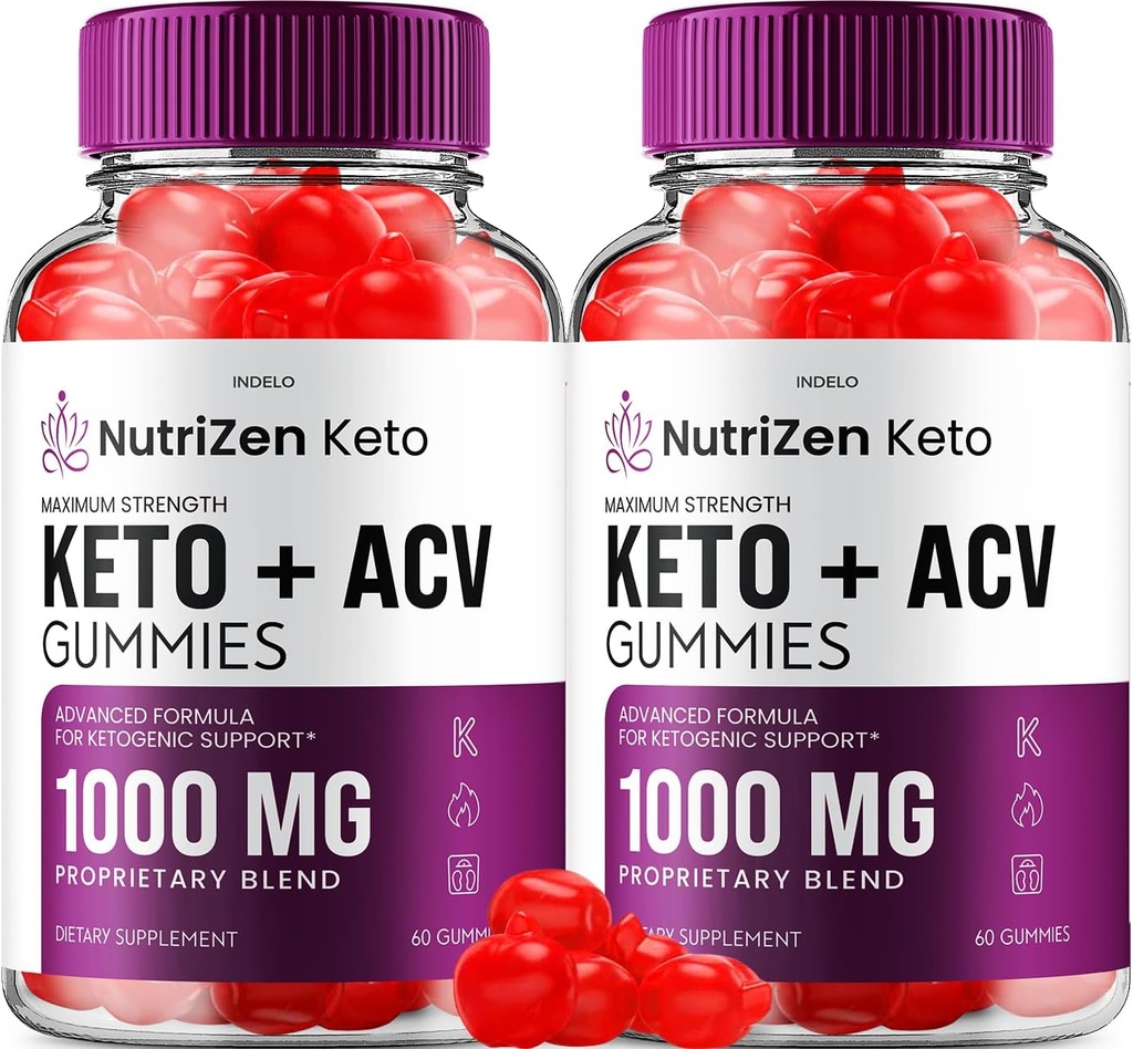 (2 Pack) NutriZen Keto ACV Gummies - Gelişmiş Formula Nutri Zen Keto Plus ACV Gummies Apple Cider Vinegar Keto Nutrizen ACV Gummies Diyetary Supplement Yorumlar Men Women (120 Gummies)