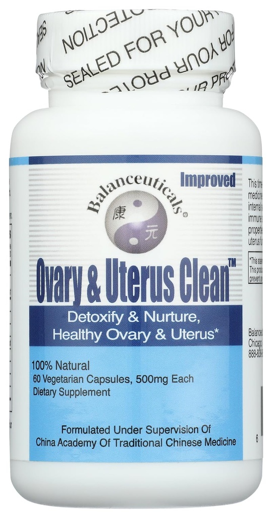 Ωοθήκες & Uterus Clean, 500 mg κάψουλες συμπλήρωμα διατροφής, 60- Count μπουκάλι