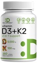 DEAL SUPPLEMENT Vitamin D3 5.000 IU + K2 MK7 Softgels, 250 Kont | 2in-1 Kompleksi | Swallow