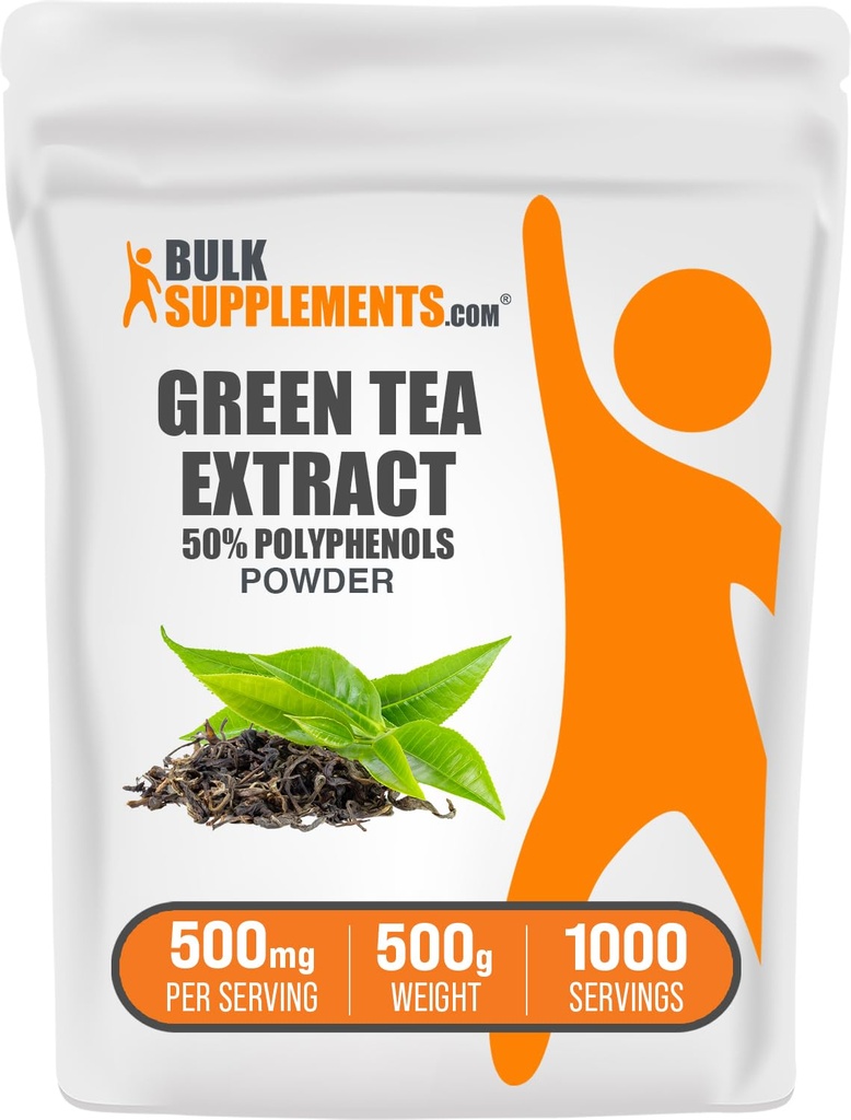 BulkSupplements.comgreen Tea Extract Toz -% 50 Polyols Supplement, EGCG Supplements - Gluten Free, 500 mg per Service, 500g (1.1 lbs) (Pack of 1)