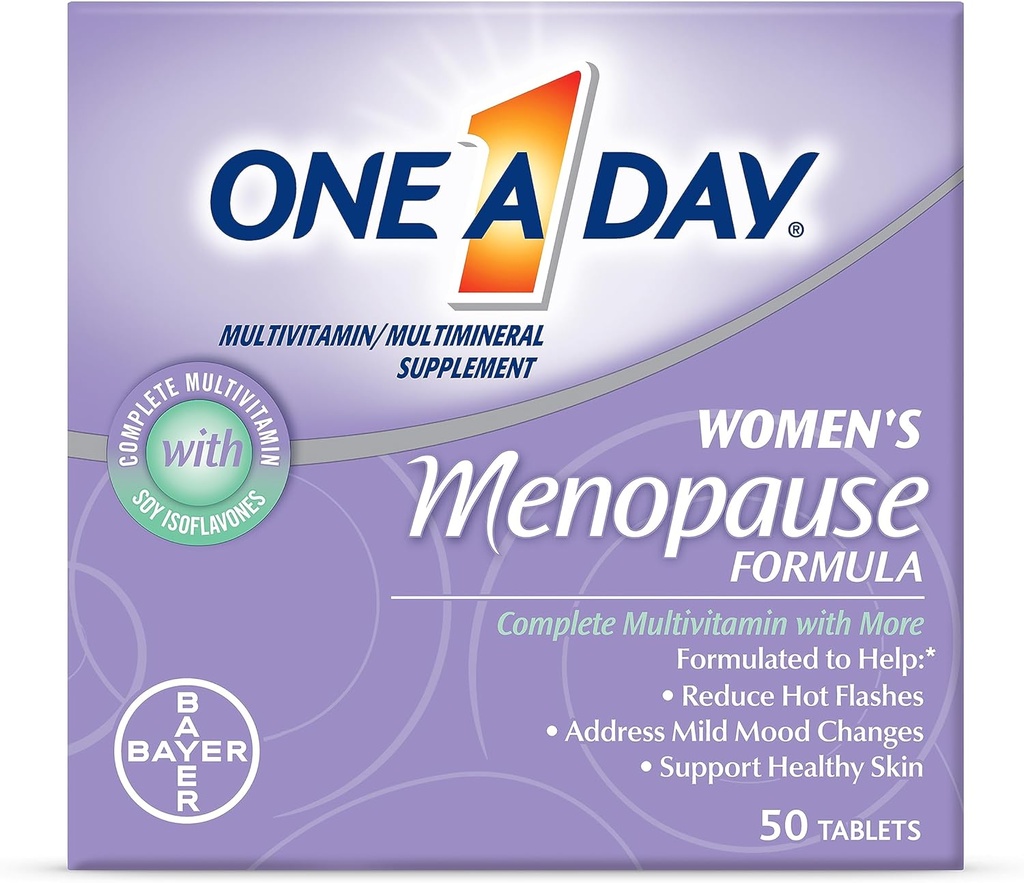 Bir Gün Kadın Menopause Multivitamin A Vitamin C, Vitamin D, Vitamin E ve Çinko Immune Health Support, Bone health, Count 50