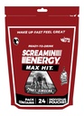 Screamin Energy Max Hit - Ενεργειακά σφηνάκια Extra Strength with Ginseng & Caffeine - 100% B-1, B-2, B-3, B-6, B-7 και B12 Coffee Mocha, 24 Count