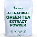 Purisure Green Tea Extract | Tozlu Tea from Premium Green Leaf | Unsweetened Vegan Tea for Latte & Smoothie Recipe | All- Natural Antioksi Green Tea Toz with EGCG & Polyfen