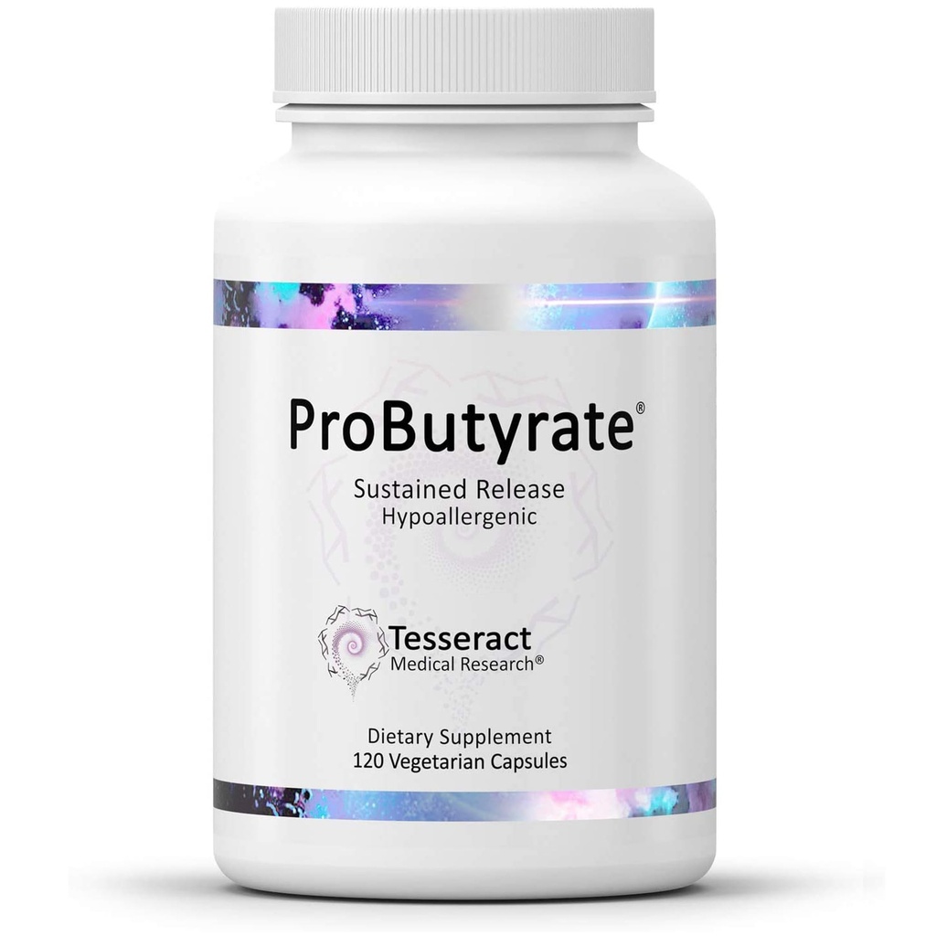 Tesseract Medical Research ProButyrate Gut Health Supplement, Butyric Acid Complex, Gastrointestinal Support Supplement, Gut Microbiome'yi Stabilize etmek için Dengeye Yardımcı Olmak, 600 mg, 120 Capsules
