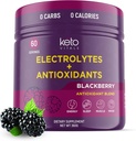 Keto Vitals Antioxy Electrolytes Toz - P properties, Magnezyum, sodyum, & Food - No Sugar Electrolyte Drink Mix & Hydration Toz, 60 Hizmet, BlackBerry, 60 Hizmet,