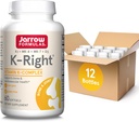 Jarrow Formulas K-Right - Vitamin K-Complex (K1, MK-4, MK-7, D3) - 60 Banyolar (Softgels) - Bone & Cardiovascular Health Support - Vitamin K2 MK-7 - Gluten Free, 12 Paket