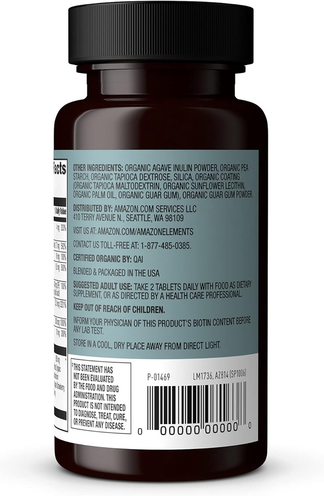 Elements Organic Whole Food B Kompleksi, 60 Tablet (Pack of 2)