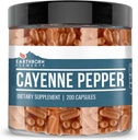 Earthborn Elements Cayenne Pepper 200 Capsules, Pure & Undiled, No Wordss