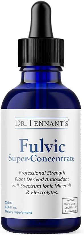 Dr. Tennant's Fulvic Super-Concentrate Liquid | Gelişler Hücre Enerji & Detoxification | Temel Trace Mineraller | 120-Day Supply