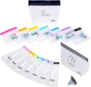 MUMI Ultimate Wellness Sche - Pill Pouch Set ve Single Dose Kit - 7pc Mini Pill Bag with 1 Büyük Hologram Pouch ve 7pc Toz Supplement Packets with 1 Large Surface Pouch